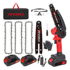 Sierra de Podar Eléctrica 21V – 6 Pulgadas, Doble Batería 1300mAh y 5m/s de Corte