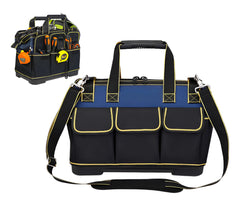 Bolsa de Herramientas 17" de Lona Oxford – 16 Bolsillos y Base PP Reforzada