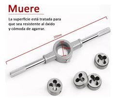 Juego de Machos y Terrajas 40 Piezas – Sistema Imperial, Acero GCr15 HRC 60