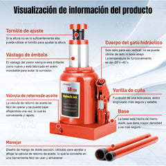 Gato Hidráulico Vertical 50 Toneladas – Elevación 255‑465 mm para Vehículos Pesados