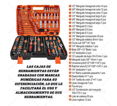Juego de Herramientas 216 Piezas – Acero Cromo Vanadio, Caja Organizadora para Automóvil