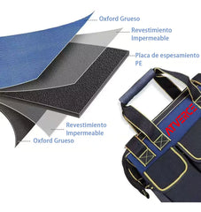 Bolsa de Herramientas 17" de Lona Oxford – 16 Bolsillos y Base PP Reforzada