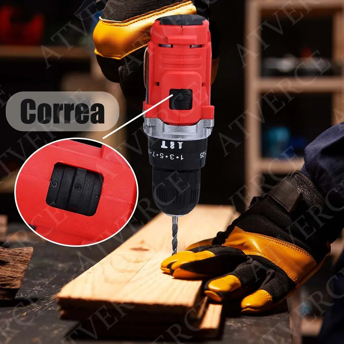 Taladro de Impacto 21V – 3 Modos, 25 Velocidades y 2 Baterías 1300mAh