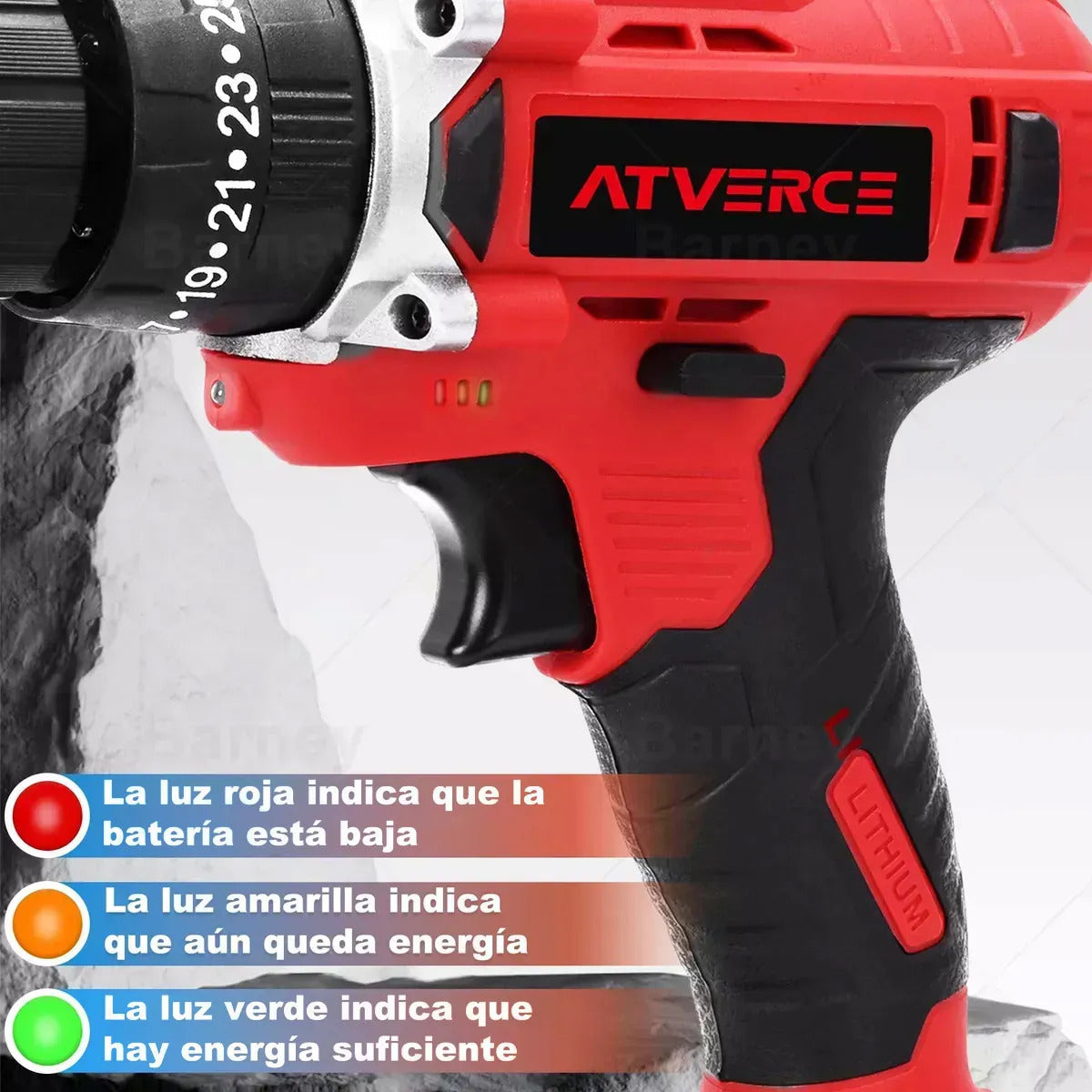 Taladro Percutor Inalámbrico 21V – 3 Modos, 25 Niveles de Par, Kit con Batería y Estuche