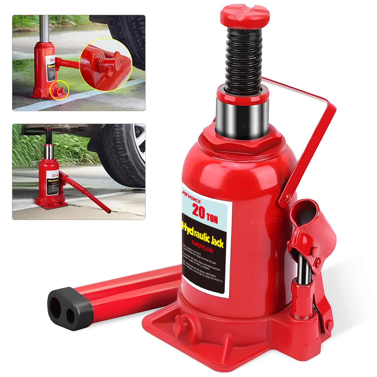 Gato Hidráulico Vertical 20 Toneladas – Elevación 235‑440 mm para Coches y SUV