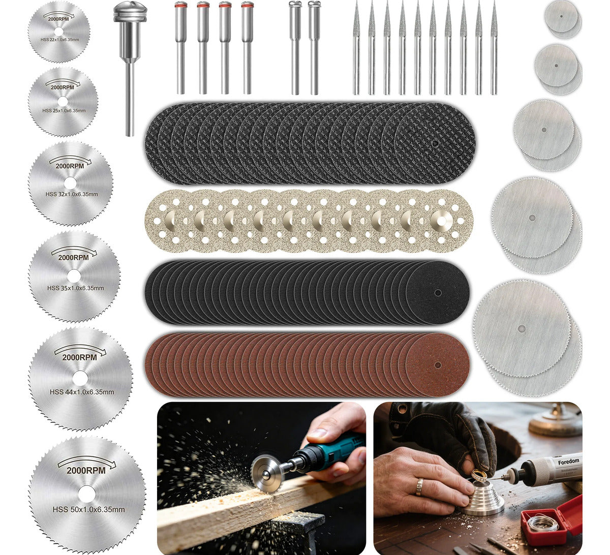Juego de 135 Discos de Corte Rotativos – Multifuncional para Madera, Metal y Cerámica