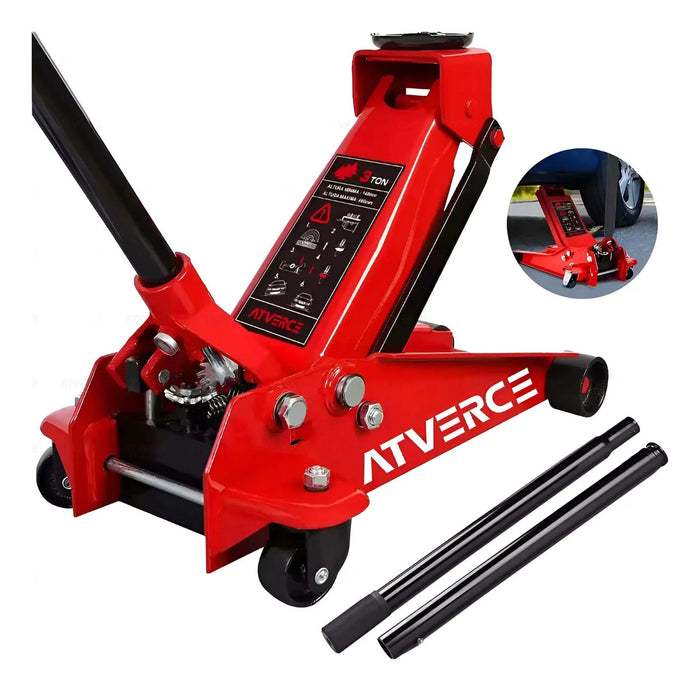Gato Hidráulico Horizontal 3 Toneladas – Elevación 140‑460 mm para Coches y SUVs