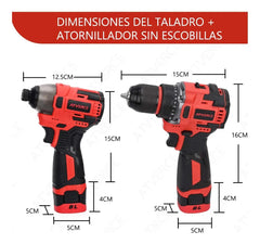 Kit Taladro y Atornillador Inalámbrico Brushless 16.8V | 2 Herramientas