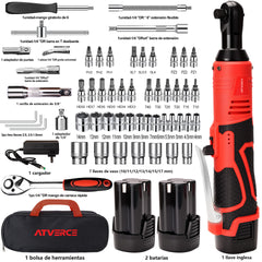 Llave de Impacto Eléctrica 16.8V – 580 RPM, Doble Batería y Juego de Vasos 46 Piezas