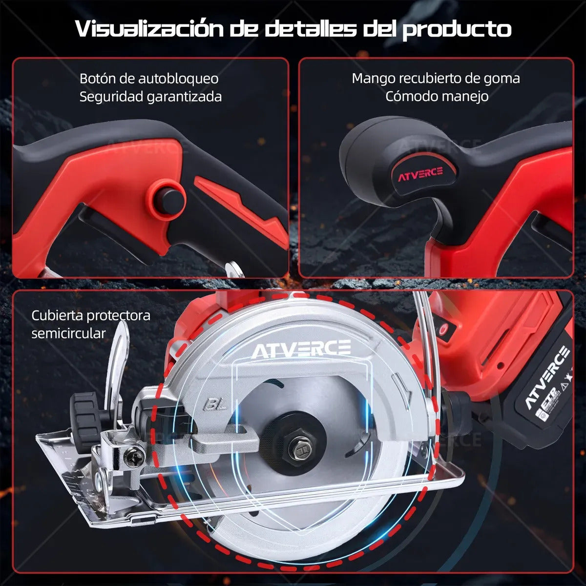 Sierra Circular Inalámbrica 21V sin Escobillas – 6800 RPM con Doble Batería 3.0Ah