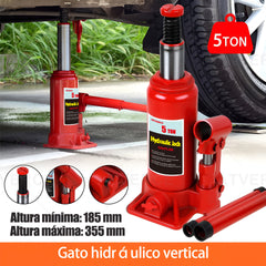 Gato Hidráulico Vertical 5 Toneladas – Ligero 2.9 kg para Coche y SUV