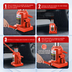 Gato Hidráulico Vertical 50 Toneladas – Elevación 255‑465 mm para Vehículos Pesados
