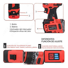 Kit Taladro y Atornillador Inalámbrico Brushless 16.8V | 2 Herramientas