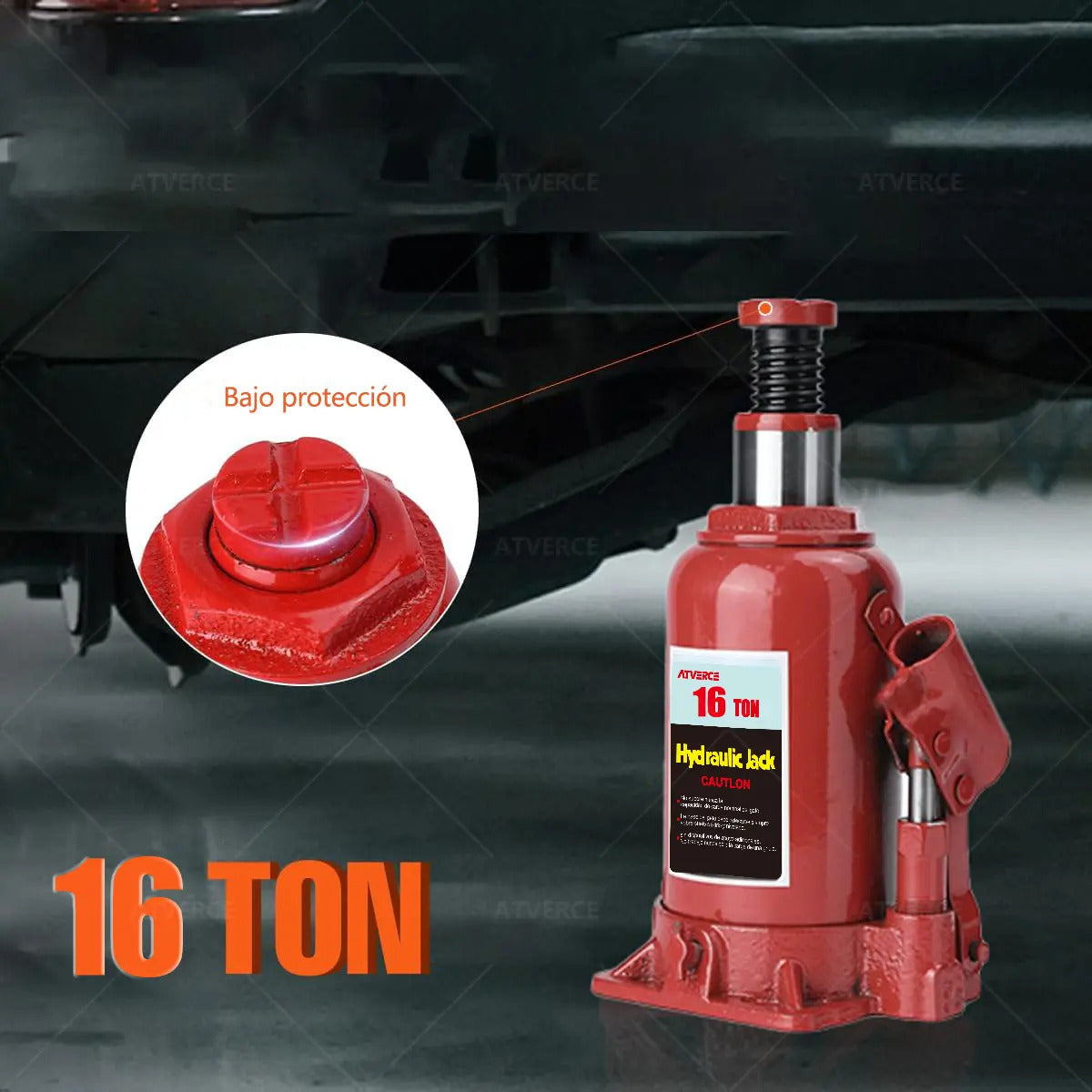 Gato Hidráulico Vertical 16 Toneladas – Elevación 215‑405 mm para Camiones y SUVs
