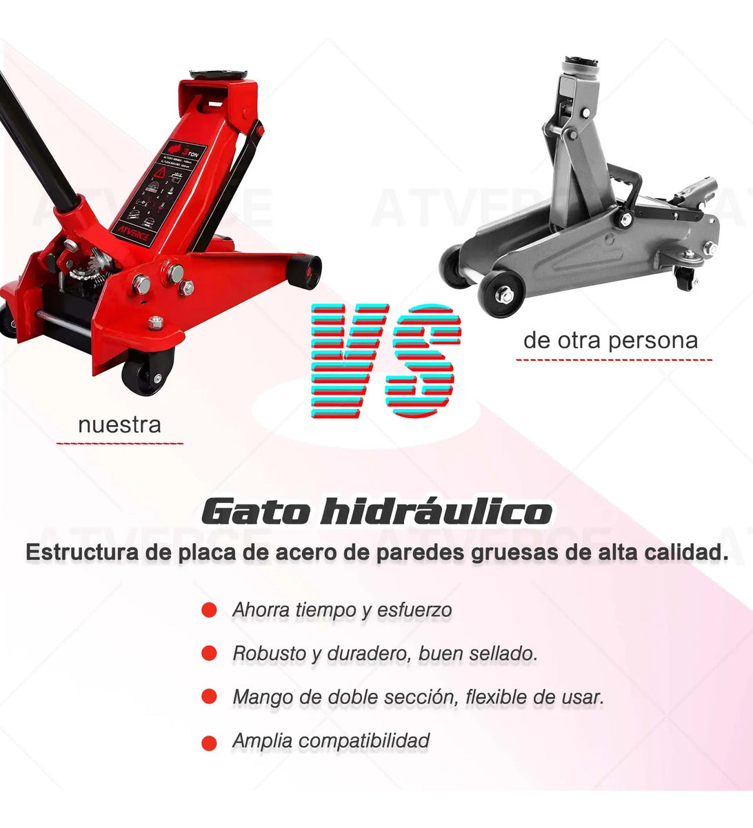Gato Hidráulico Horizontal 3 Toneladas – Elevación 140‑460 mm para Coches y SUVs