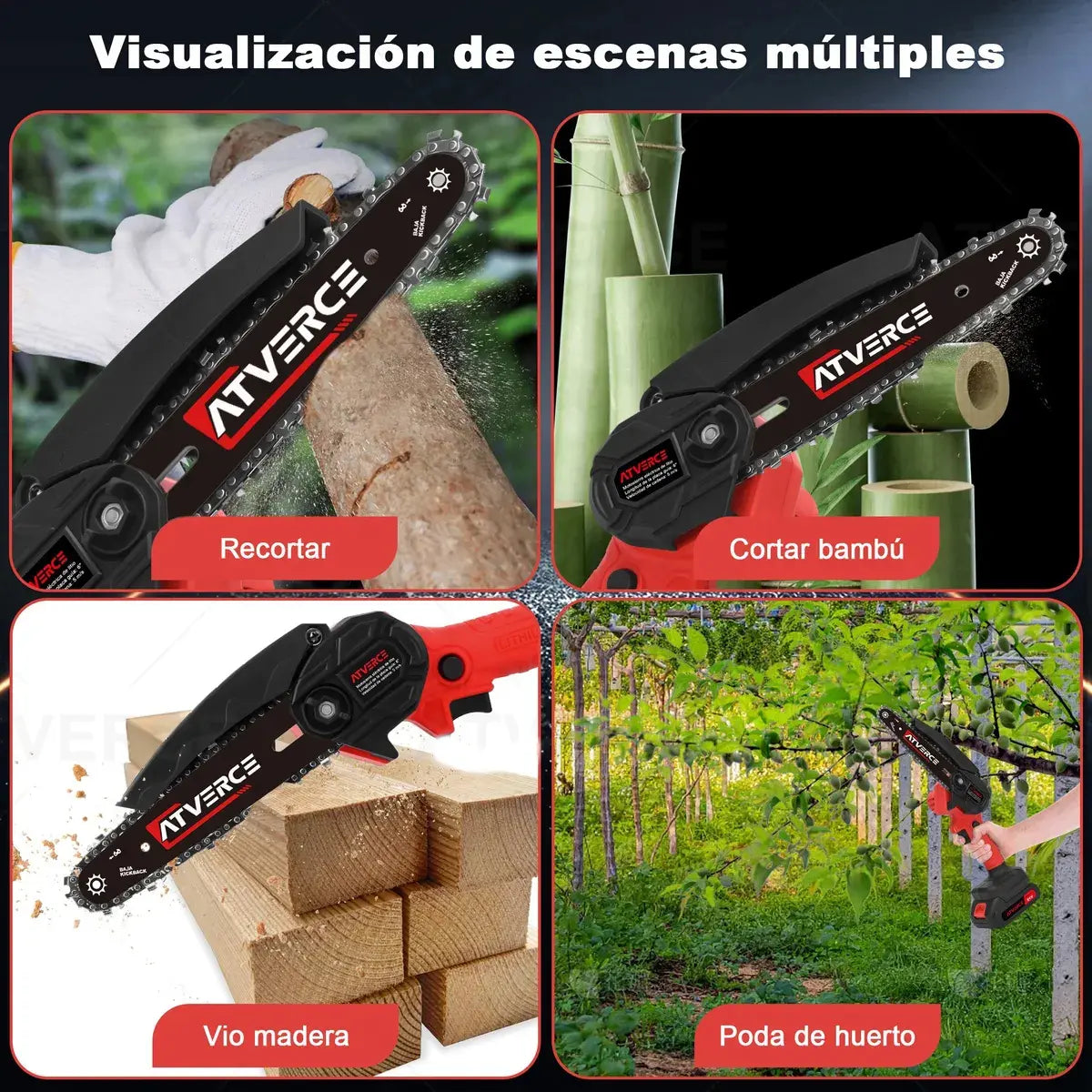 Mini Motosierra Eléctrica Inalámbrica 6 Pulgadas | Potente y Ligera para Jardín