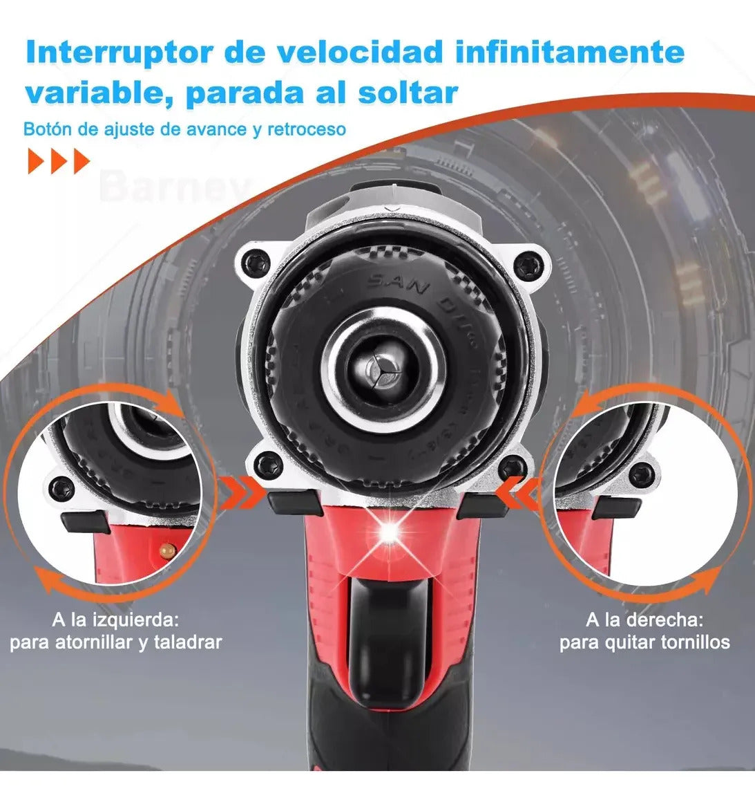 Taladro Percutor Inalámbrico 21V – 3 Modos, 25 Niveles de Par, Kit con Batería y Estuche