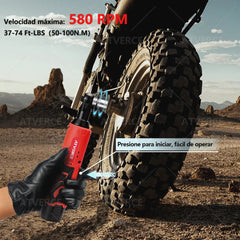 Llave de Impacto 12V – 580 RPM, Doble Batería y Juego de 7 Vasos