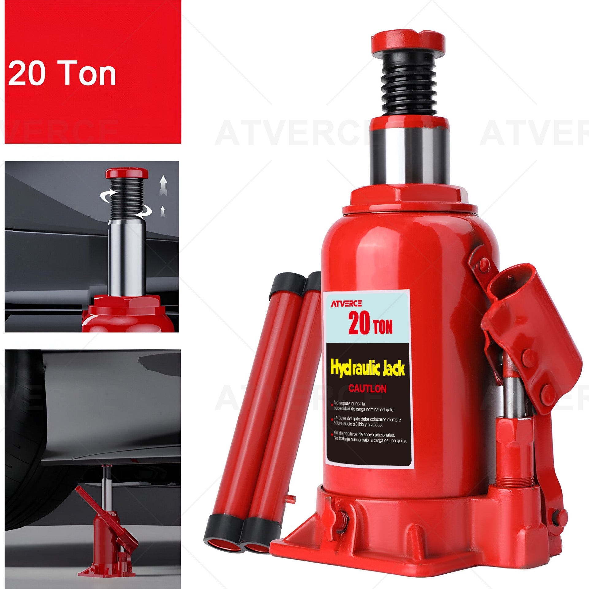Gato Hidráulico Vertical 20 Toneladas – Elevación 235‑440 mm para Coches y SUV