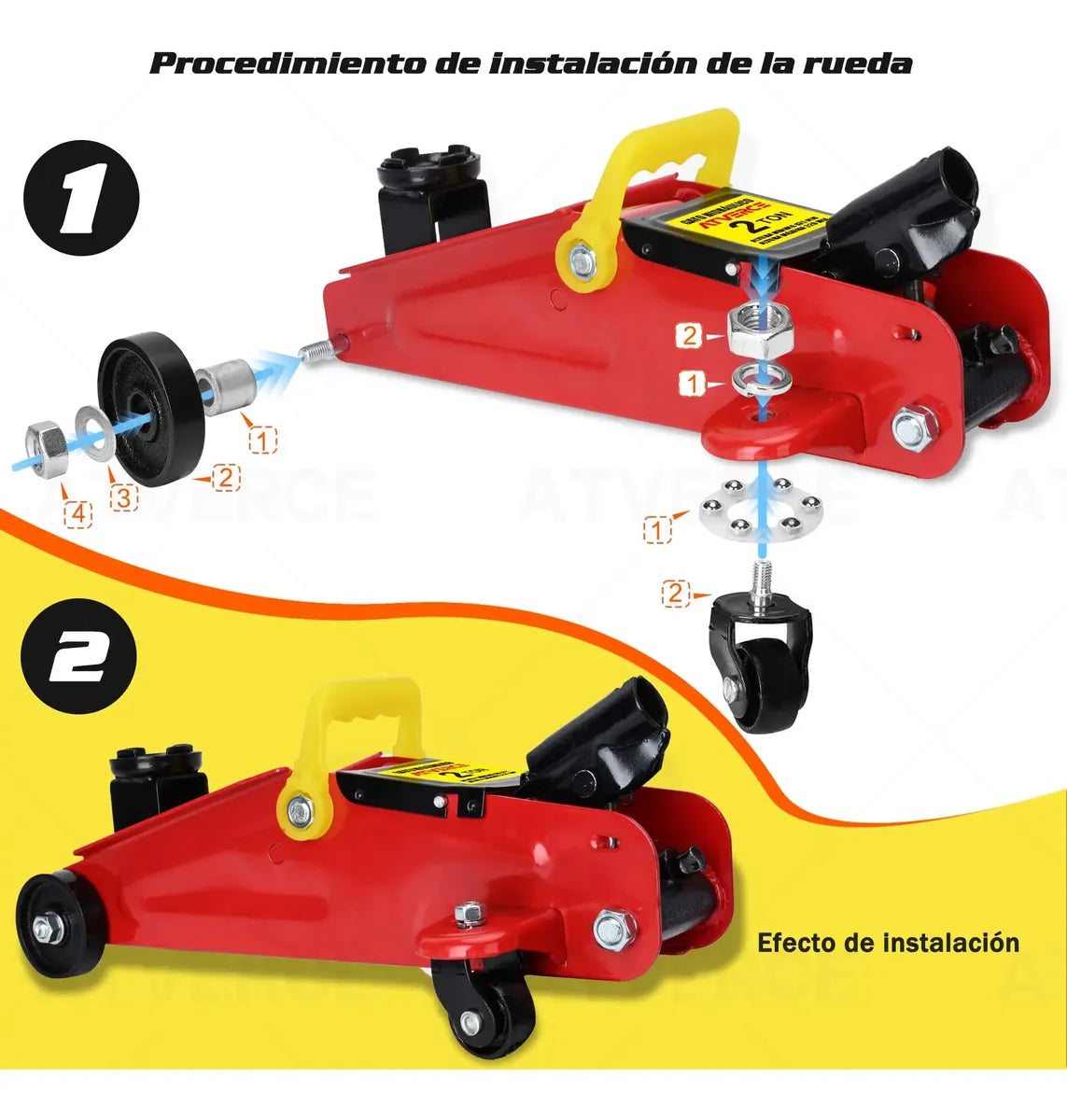 Gato Hidráulico 2T Tipo Horizontal para Auto | Elevación 135-320mm | Acero Reforzado con Válvula de Seguridad