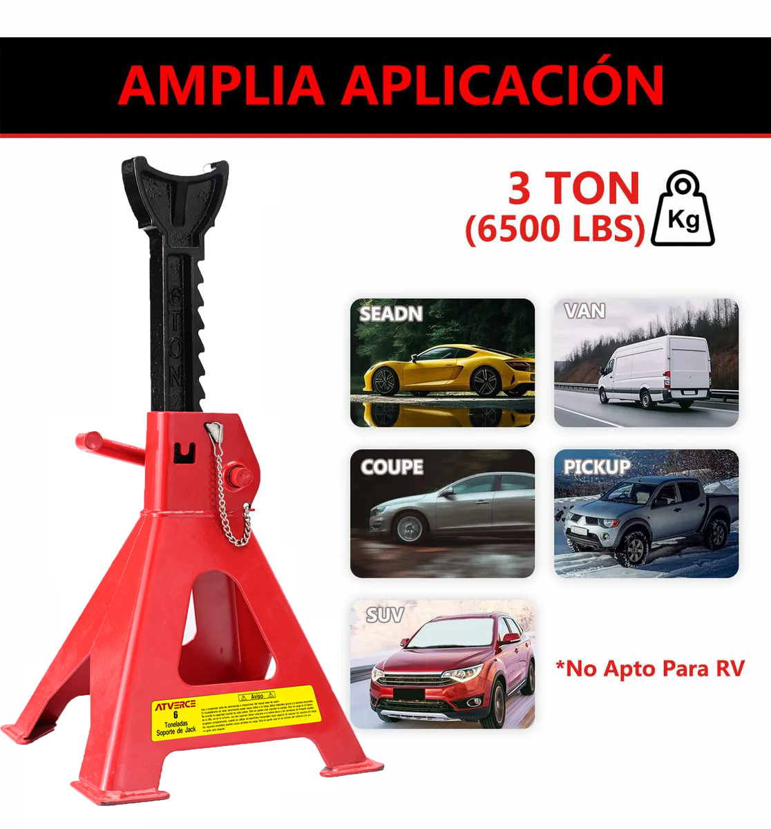 Gato de Torre 6 Toneladas – Cremallera Ajustable para SUV y Camionetas