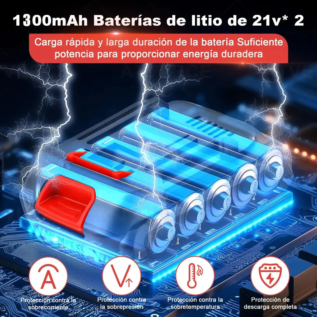 Sierra de Podar Eléctrica 21V – 6 Pulgadas, Doble Batería 1300mAh y 5m/s de Corte