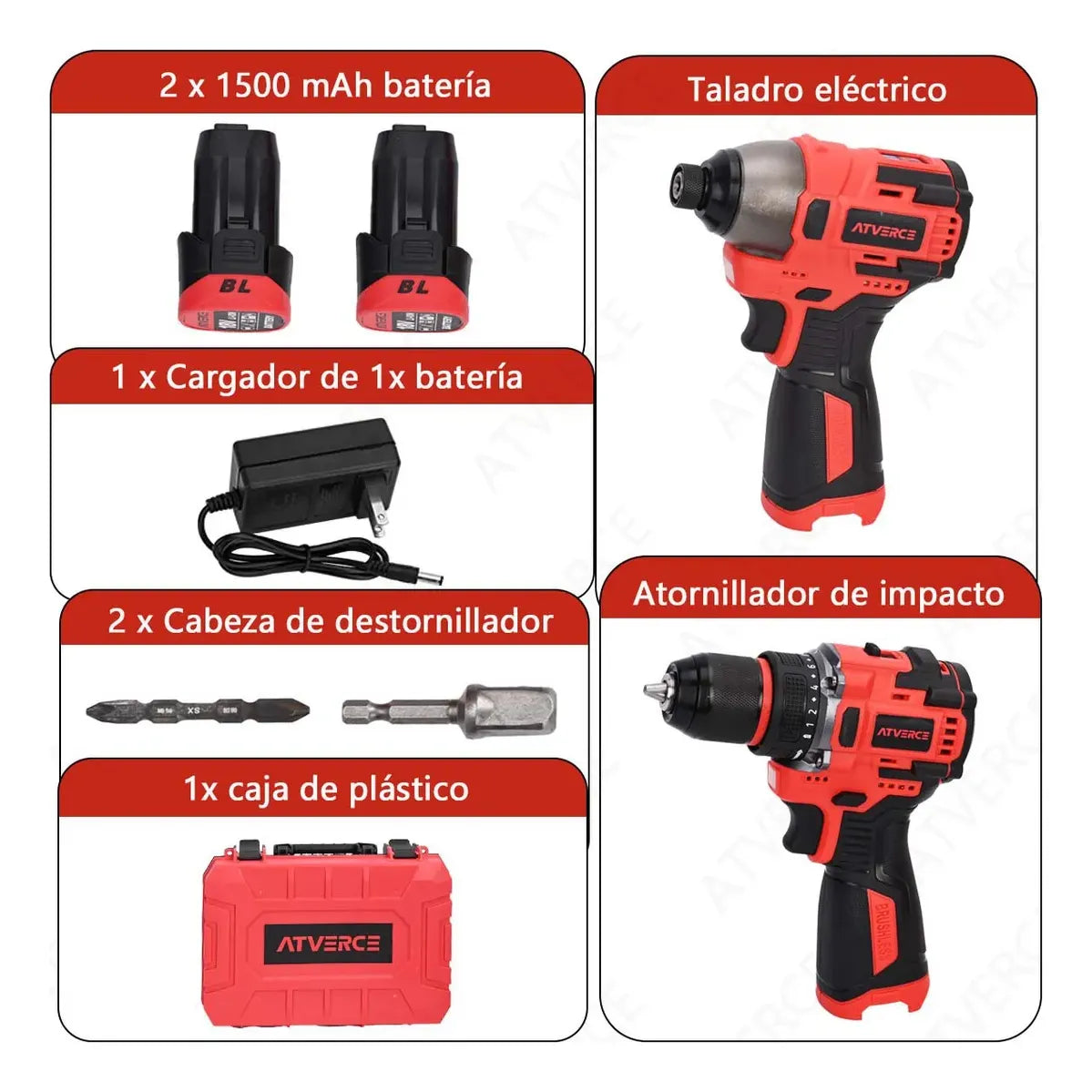 Kit Taladro y Atornillador Inalámbrico Brushless 16.8V | 2 Herramientas