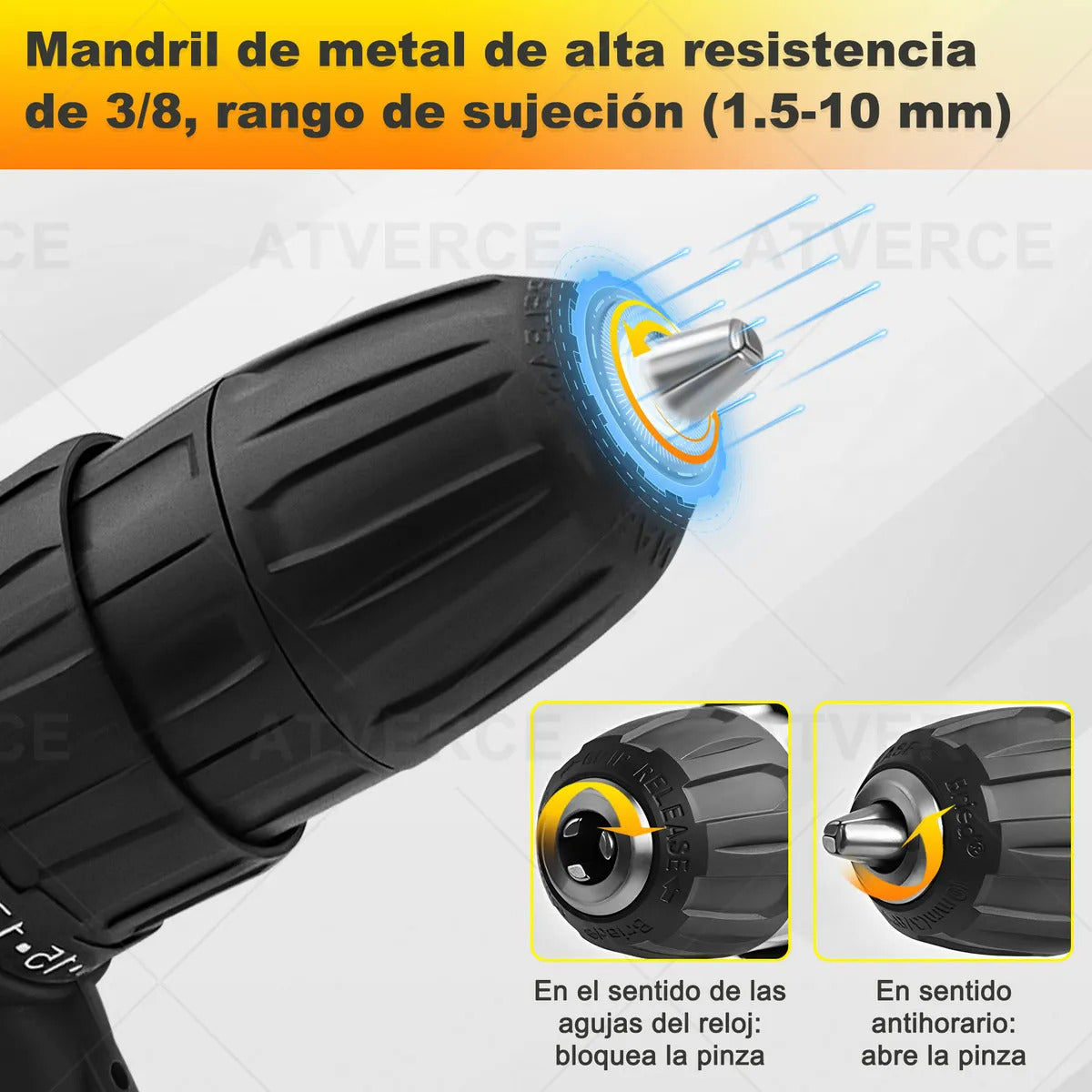 Taladro Eléctrico 21V – Velocidad Variable 0‑1350 RPM con Eje Flexible y Maletín