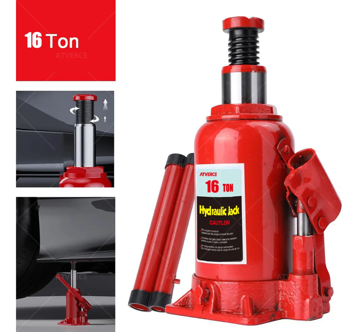 Gato Hidráulico Vertical 16 Toneladas – Elevación 215‑405 mm para Camiones y SUVs