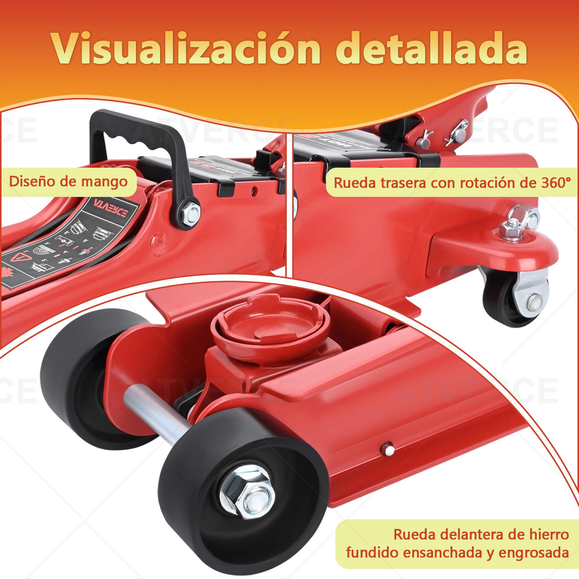 Gato Hidráulico Horizontal 2.5T – Elevación 85‑385 mm para Coche y SUV