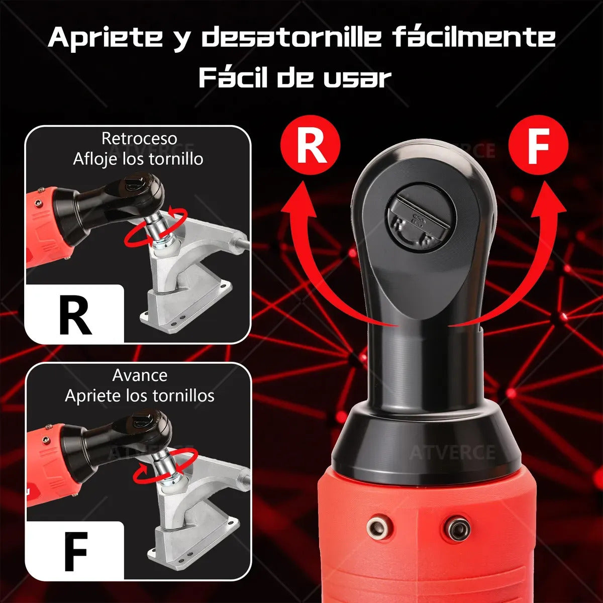 Llave de Impacto 12V – 580 RPM, Doble Batería y Juego de 7 Vasos