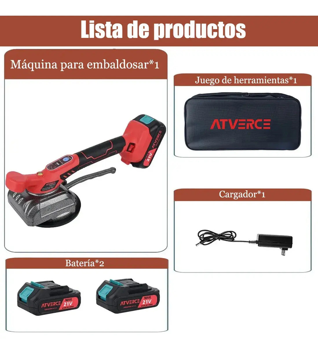 Colocadora de Azulejos Vibratoria 21V – 6 Velocidades y Doble Batería