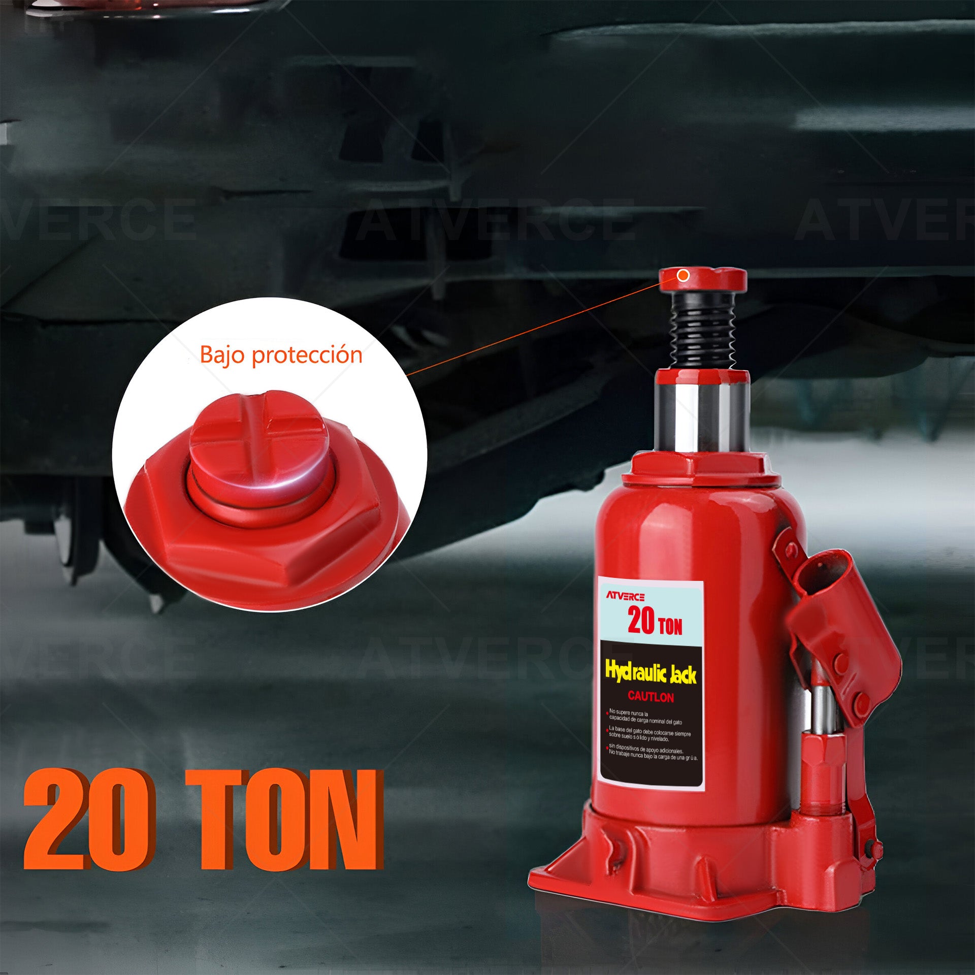 Gato Hidráulico Vertical 20 Toneladas – Elevación 235‑440 mm para Coches y SUV