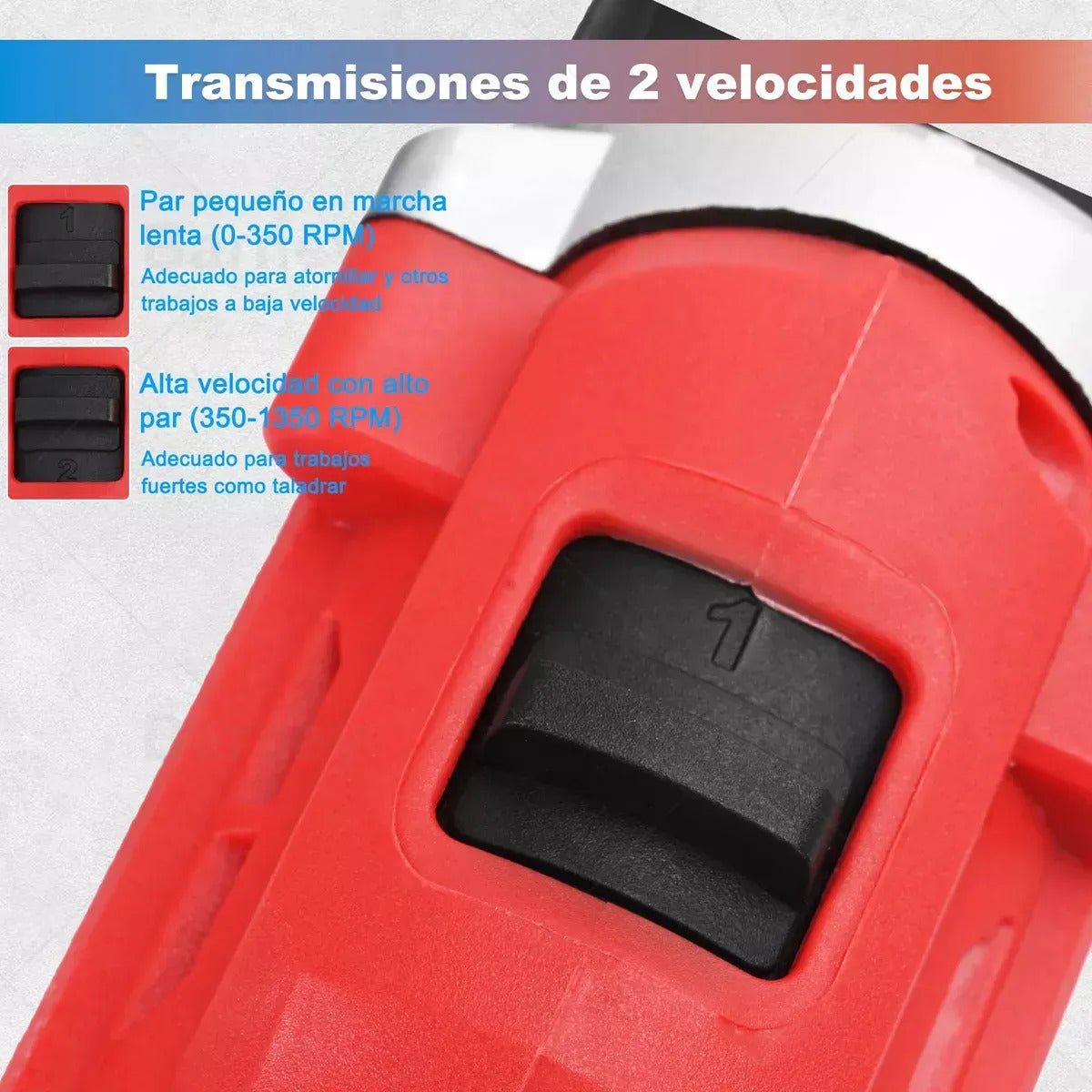 Taladro Percutor Inalámbrico 21V – 3 Modos, 25 Niveles de Par, Kit con Batería y Estuche