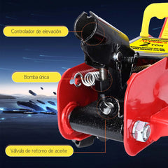 Gato Hidráulico Horizontal 2 Toneladas – Elevación 135‑320 mm para Coche y SUV