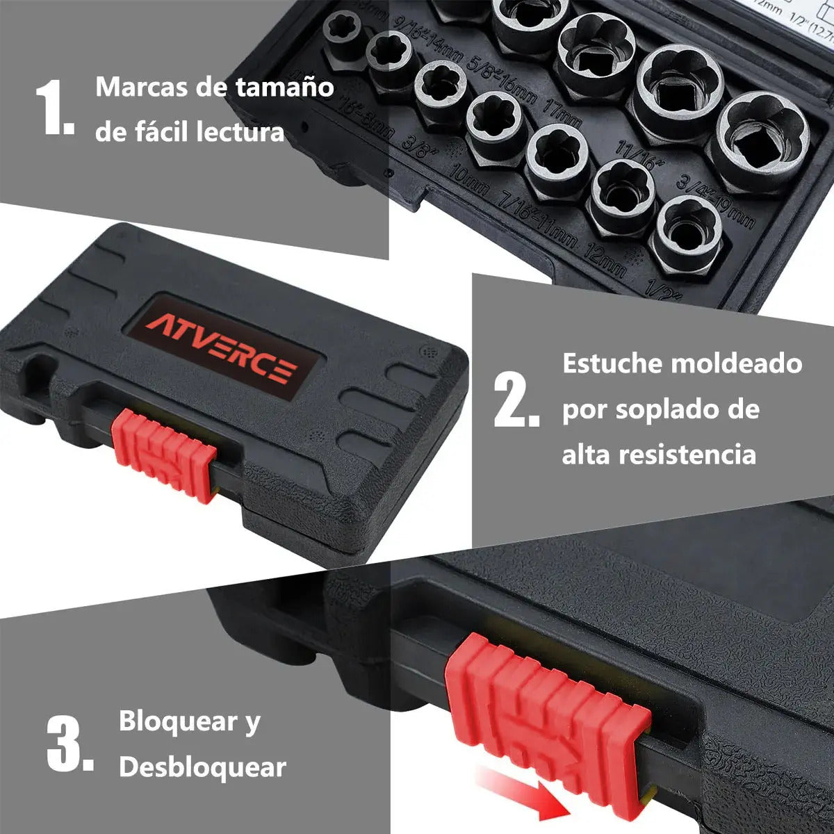 Juego de 14 Adaptadores Hexagonales CR – Sacabocados para Pernos Oxidados