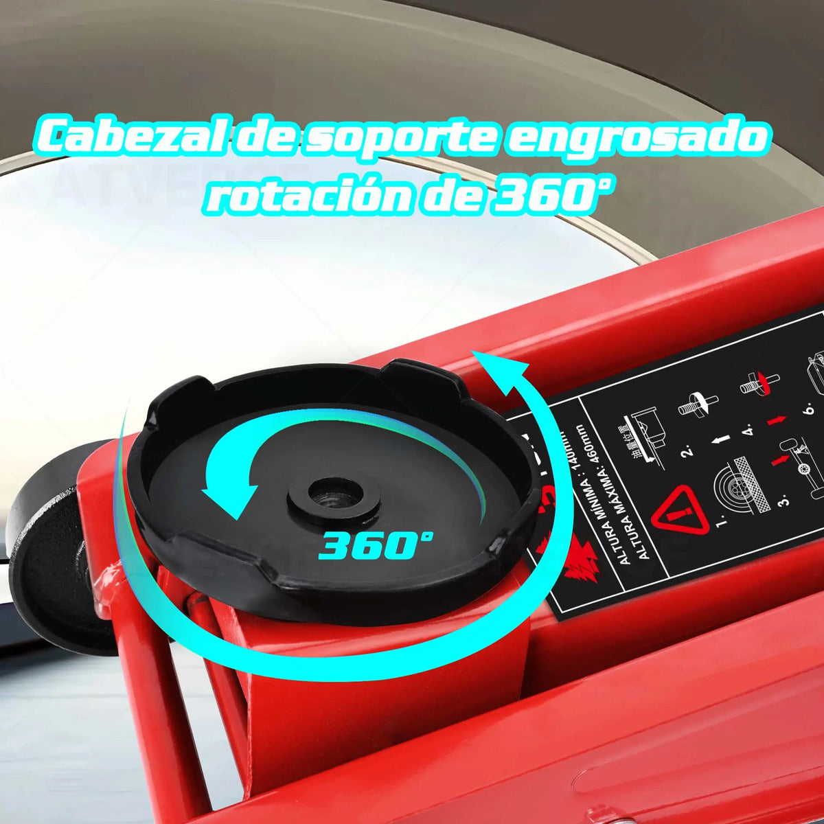 Gato Hidráulico Horizontal 3 Toneladas – Elevación 140‑460 mm para Coches y SUVs