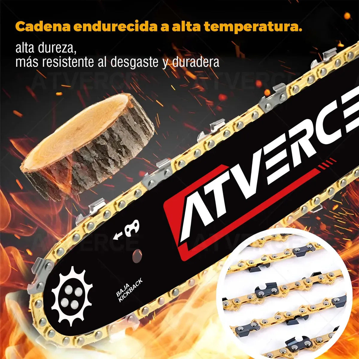 Motosierra Eléctrica 21V – 16 Pulgadas con Doble Batería 4500mAh y 4 Cadenas