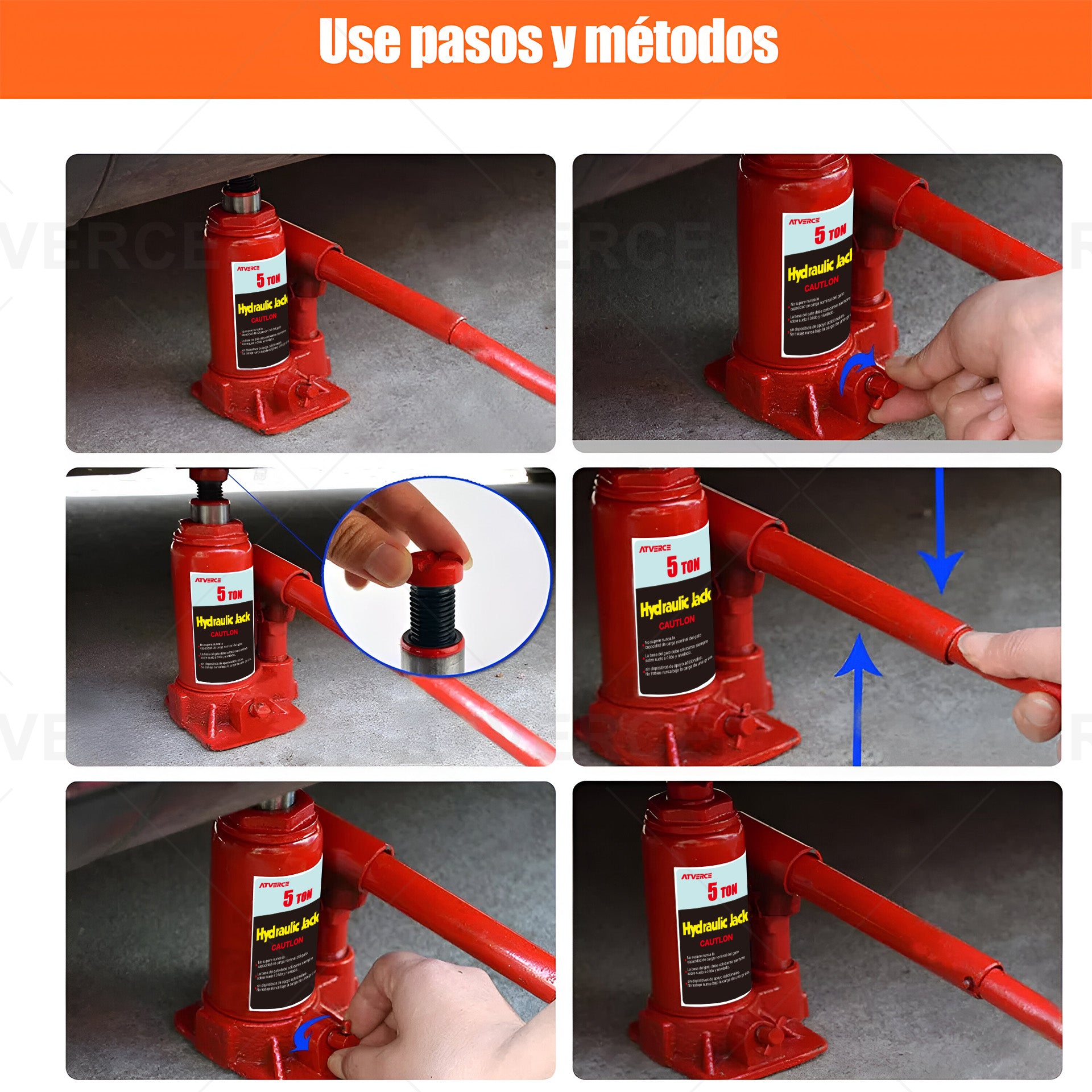 Gato Hidráulico Vertical 5 Toneladas – Ligero 2.9 kg para Coche y SUV