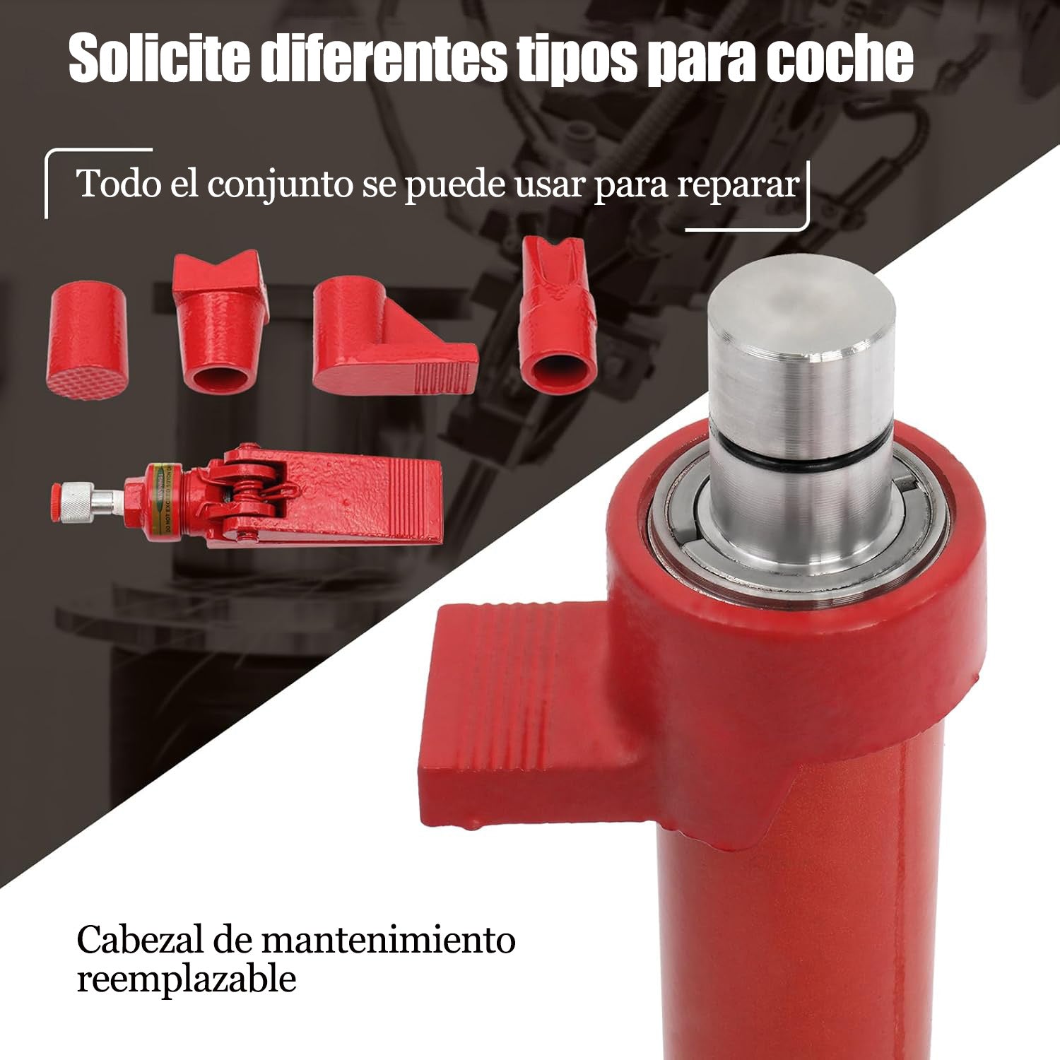 Gato Hidráulico 4 Toneladas con Accesorios – Elevación 275‑395 mm para Taller