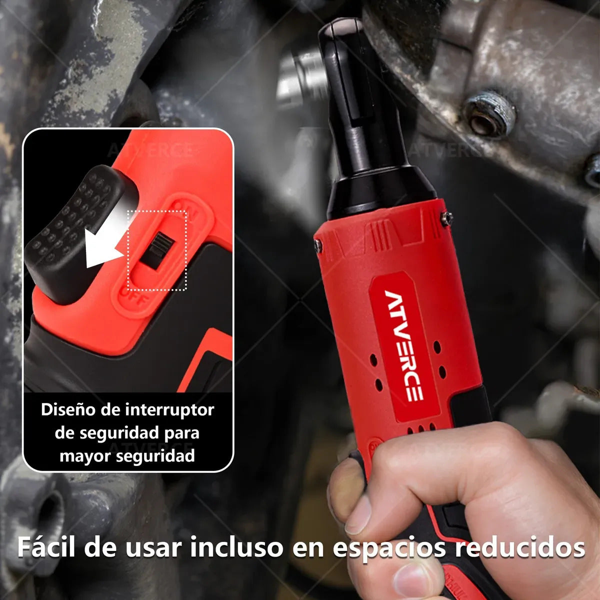 Llave de Impacto 12V – 580 RPM, Doble Batería y Juego de 7 Vasos