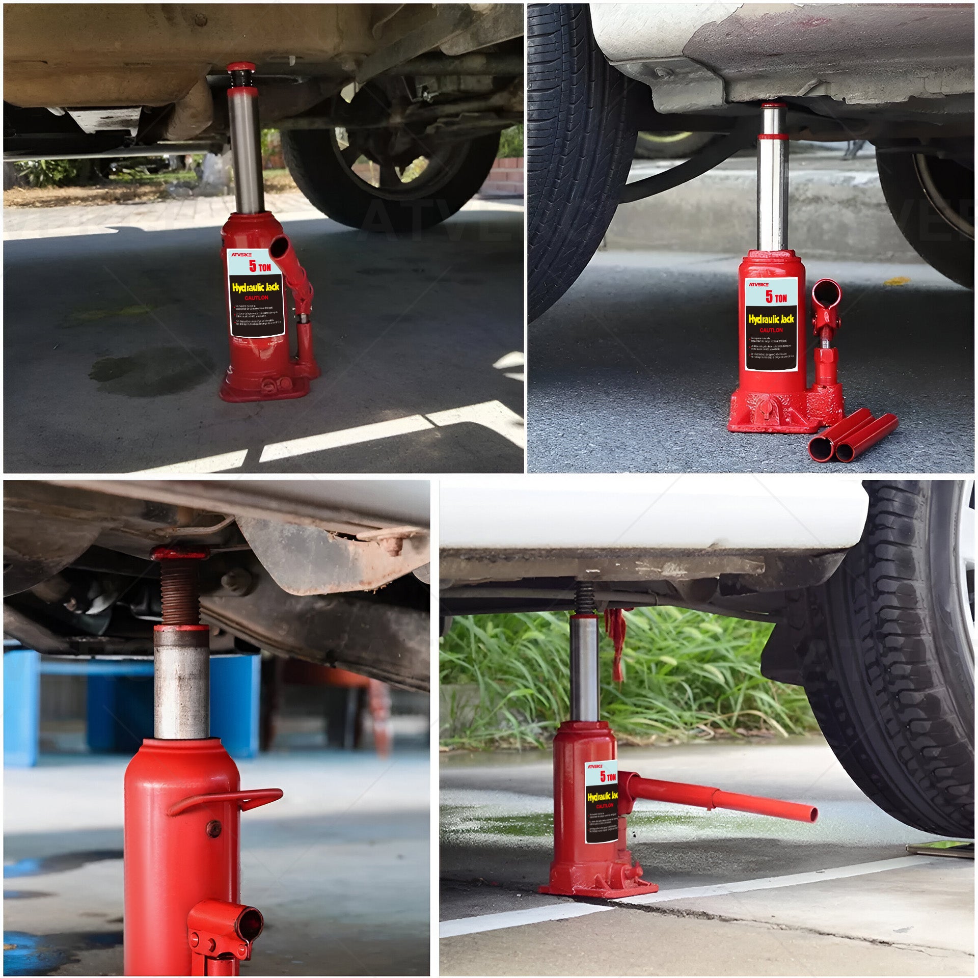 Gato Hidráulico Vertical 5 Toneladas – Ligero 2.9 kg para Coche y SUV