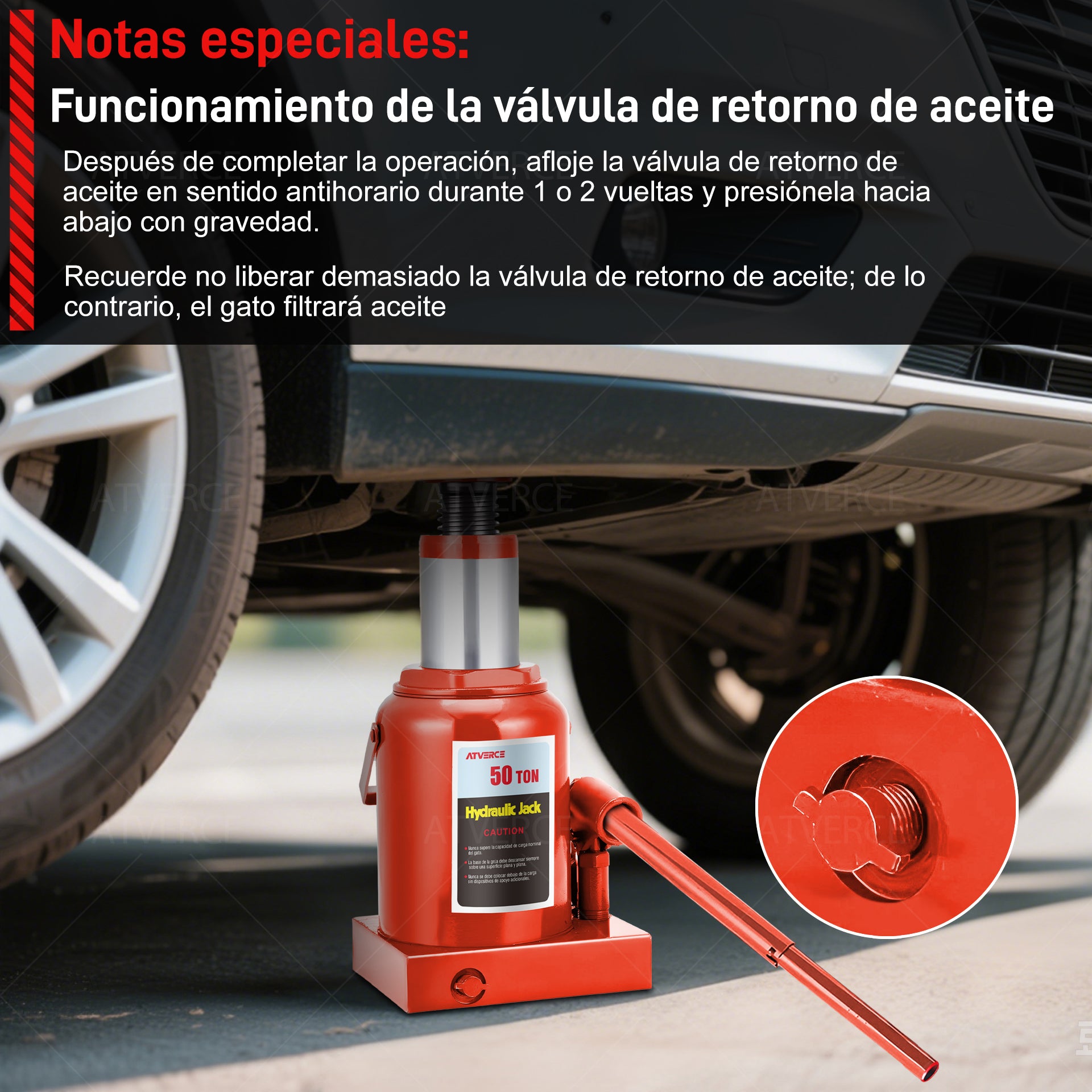 Gato Hidráulico Vertical 50 Toneladas – Elevación 255‑465 mm para Vehículos Pesados