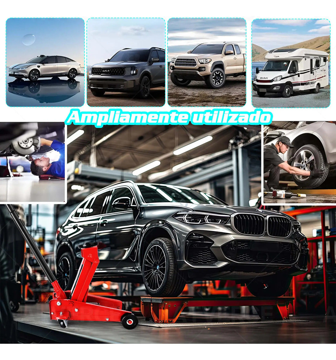Gato Hidráulico Horizontal 3 Toneladas – Elevación 140‑460 mm para Coches y SUVs
