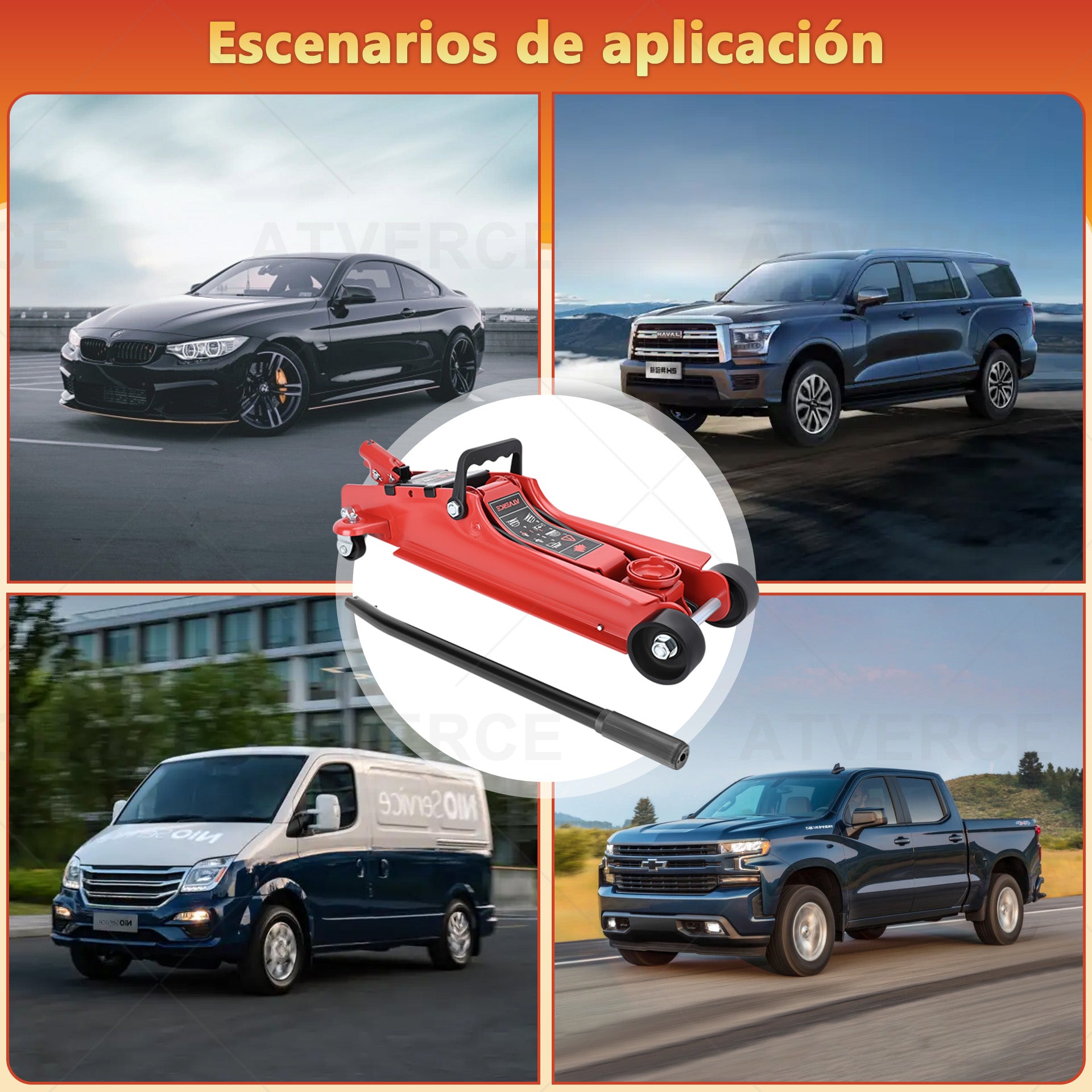 Gato Hidráulico Horizontal 2.5T – Elevación 85‑385 mm para Coche y SUV