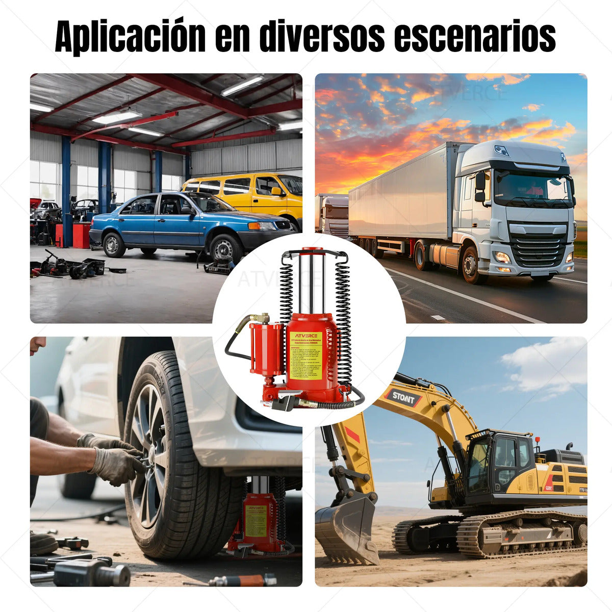 Gato Hidráulico Neumático 32 Toneladas – Modo Aire y Manual con 2 Mangos