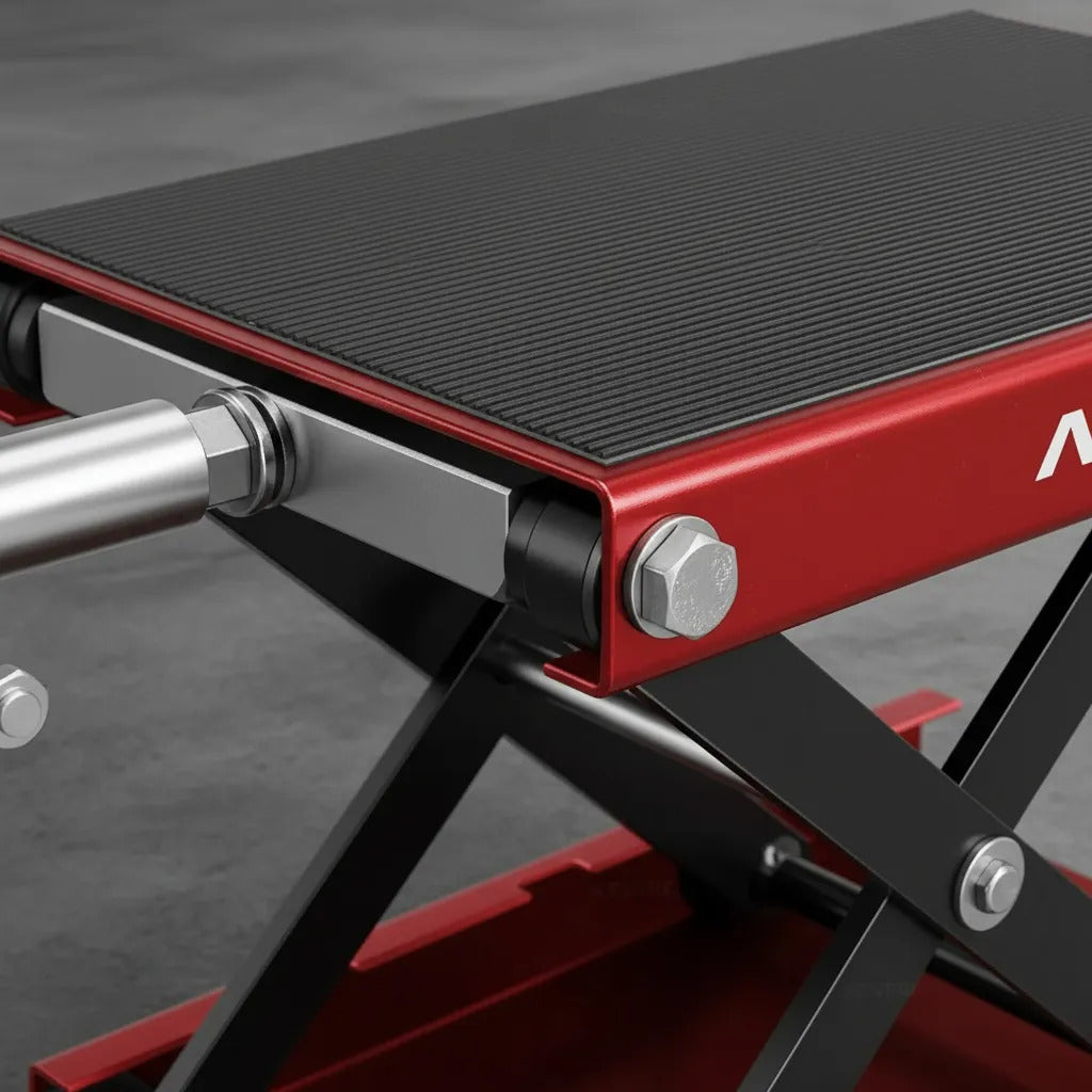 Gato Central para Moto 500 kg – Elevación 9.5‑35 cm con Plataforma Antideslizante