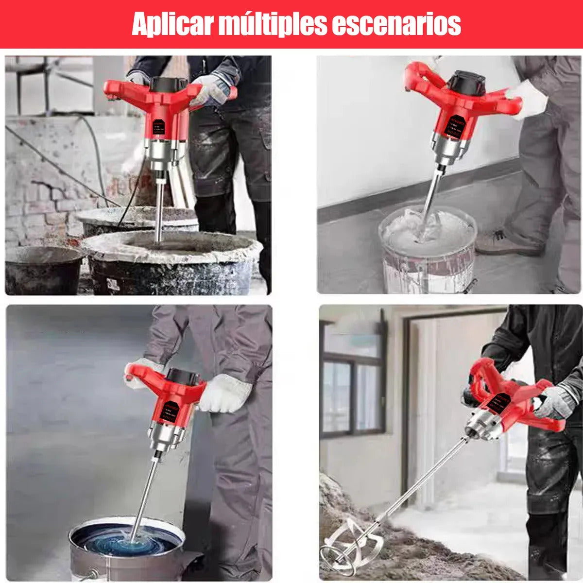 Batidora Eléctrica 2500W – 6 Velocidades, 1100 RPM para Cemento y Pintura