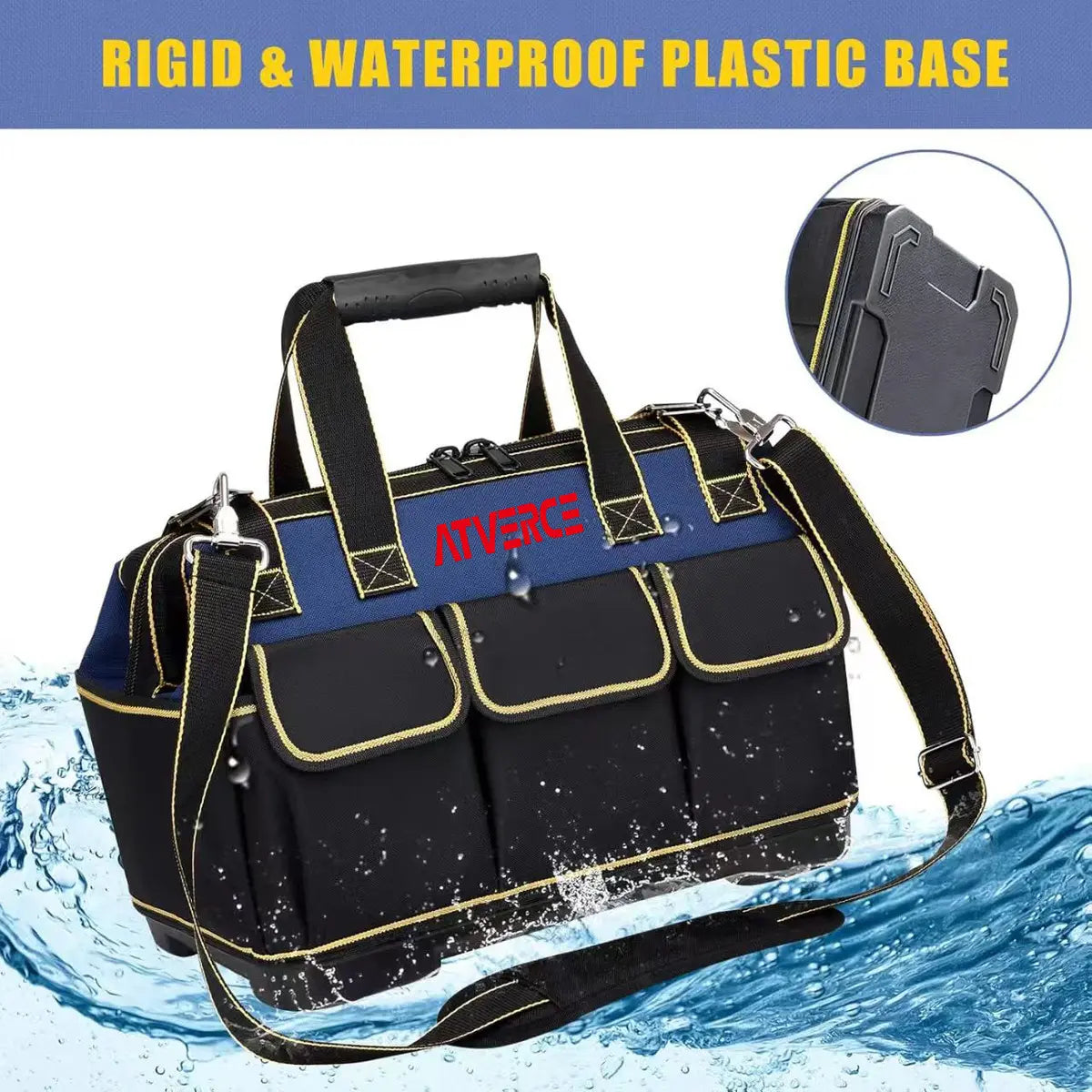 Bolsa de Herramientas 17" de Lona Oxford – 16 Bolsillos y Base PP Reforzada