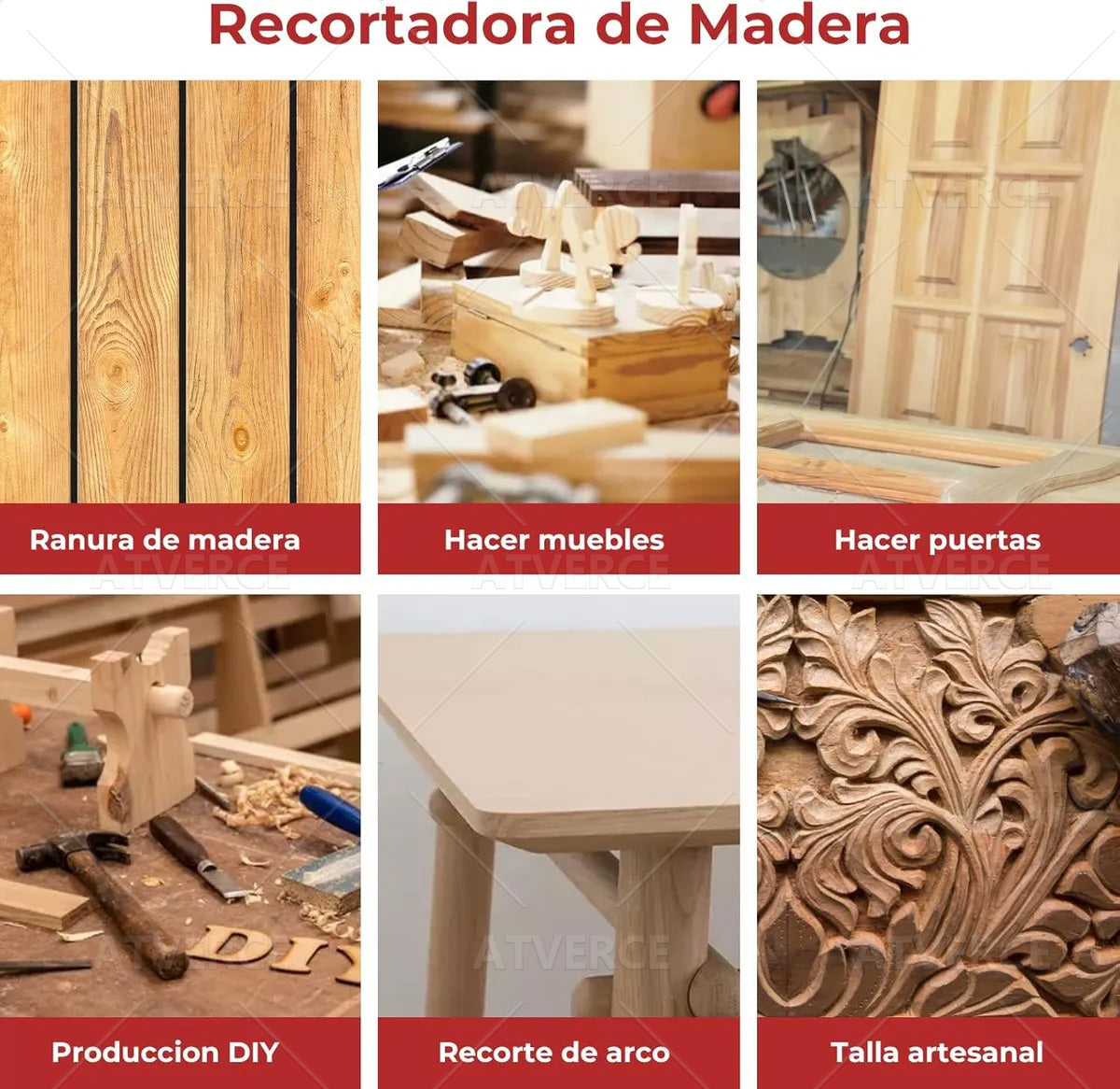 Lijadora/Recortadora 800W – 30000 RPM y 15 Fresas para Madera y PVC
